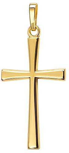 JEVELION Anhänger-Kreuz formschönes Gold-Kreuz für Damen, Herren und Kinder als Kettenanhänger + Schmuck-Etui