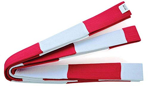 Playwell Artes Marciales Deluxe 2 Ancho Masters Instructor Bloque Cinturón Rojo/Blanco - Nuevo - 320cm