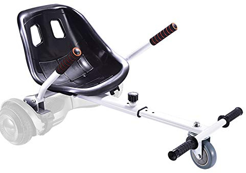 Hoverboard Kart, Hoverboard Seat Attachment Accessories for Self Balancing Scooter Go Kart Conversion Kit Hover Board Cart Buggy Attachment Fits 6.5'' 8'' 10'' Adjustable for All Heights & Ages White