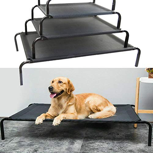 Royalswill Metal Frame Elevated Dog Bed Portable Raised Pet Cot with Washable and Breathable Mesh No-Slip Rubber Feet for Indoor & Outdoor Use 114x76x15CM