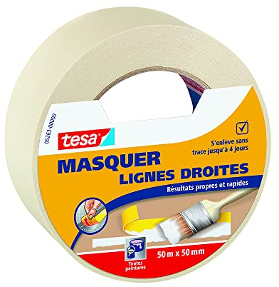 Adhésif De Masquage Lignes Droites 50m X 50mm