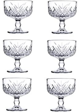 Pasabahce Timeless 440211 - Set di 6 ciotole per gelato, con base