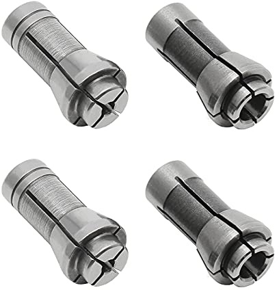 Murtenze 4 Stück Schneideisen Schleifzange, Schleifmaschinen-Spannzangenadapter, 1/4 Zoll und 1/8 Zoll Dorn Schäfte, 2 Stück 3 mm und 2 Stück 6 mm Schneideisen Spannzangen.