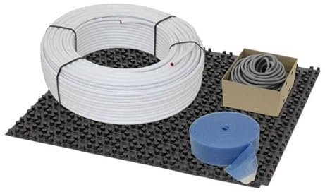 Fußbodenheizung Warmwasser Set 60m² Noppensystem 11 mm Dämmplatte Alu-Verbund Rohr VA10 Zubehör