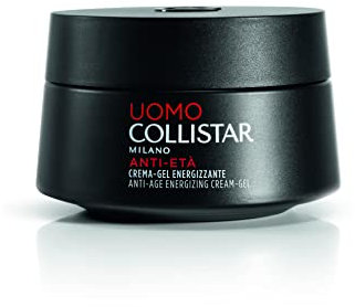 Collistar Linea Uomo Crema-Gel Energizzante, Azione Antirughe e Antifatica, Fresca, Ottima per Tutti i Tipi di Pelle, con Vitamine A, B5 ed E, Previene Rughe e Segni d'Espressione, 50 ml