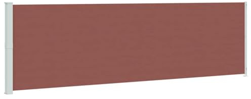 vidaXL Toldo Lateral Retráctil de Jardín Separador Terraza Balcón Pantalla Solar Viento Enrollable Función Retroceso Automático Marrón 180x600 cm