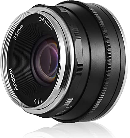 Andoer 35 mm F1.6-Objektiv kompatibel mit Fujifilm Fuji X-A1 / X-A10 / X-A2 / X-A3 / X-at/X-M1 / X-M2 / X-T1 / X-T10 / FX-Mount Kameras für X-T2 / X-T20 / X-Pro1 / X-Pro2 / X-E1 / X-E2 / X-E2