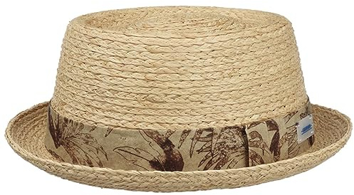 Stetson Vilco Sustainable Pork Pie Strohhut Naturfarbener Hut 100% Stroh Umweltfreundlich Damen Herren Frühjahr Sommer Natur L (58-59 cm)
