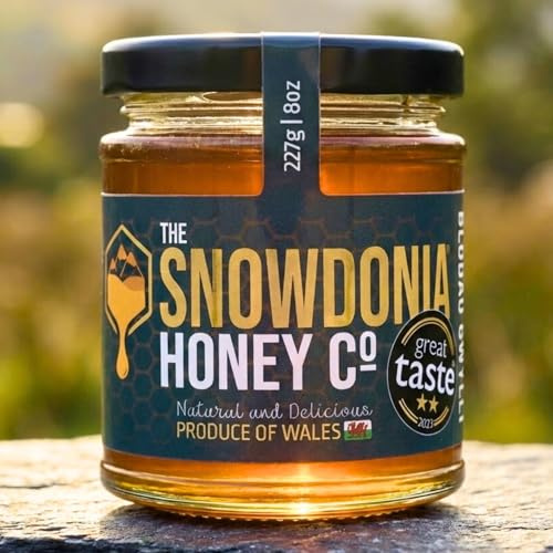 The Snowdonia Honey Co. Welsh Wildflower Honey | 227g | Great Taste Award Winner | 100% Raw, Unpasteurised & Cold-Extracted | Pure British Honey | Natural, Artisanal & Handcrafted