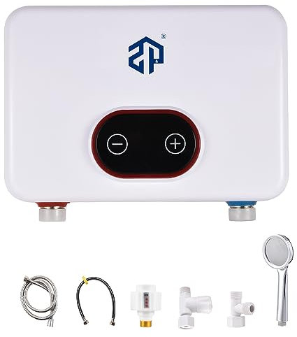 5,5 kW Durchlauferhitzer, elektrisch, 220 V, LED-Digitalanzeige, On-Demand-Warmwasserbereiter, Überhitzungsschutz, 30–55 Grad Celsius, elektrischer Durchlauferhitzer, Küche, Badezimmer, Bad, Dusche