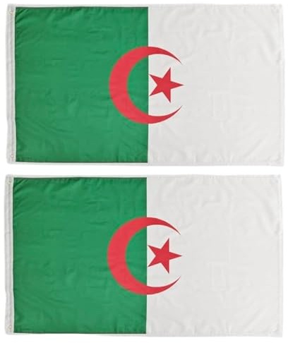 2 drapeaux Algérie drapeau couleurs Algérie drapeau drapeau 150 cm x 90 cm drapeau Algérie