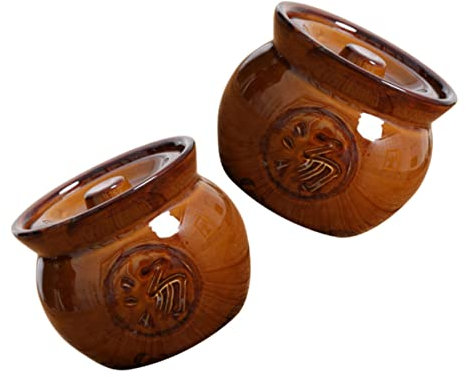 LIFKOME 2pezzi Pentola Zuppa in Ceramica con Coperchio Resistenti e Impilabili per Stufati e Cottura Lenta Design Ergonomico per Casa e Ristorante