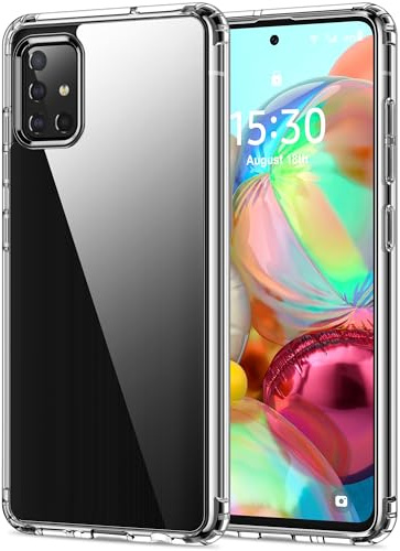 HOOMIL Hülle für Samsung Galaxy A51 4G, Anti-Vergilbung, Transparent | Stoßfest, Militärschutz, Durchsichtige Kratzfeste Rückseite