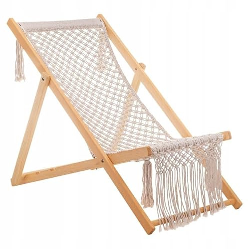 Generisch Klappbare Gartenliege Boho mit Fransen Strandliege