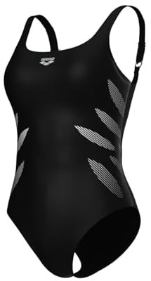 Arena Milena Wing Back Costume Intero Donna Coppa B, Costume da Bagno Modellante Shapewear, Tecnologia Power Mesh e Tessuto Sensitive Fabrics Resistente al Cloro, Coppe Fisse e Spalline Regolabili