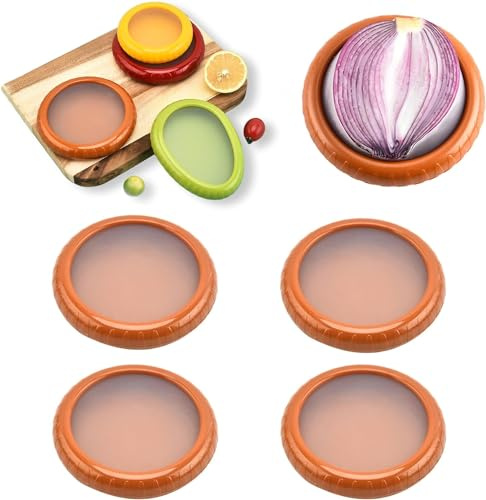 Contenitori Riutilizzabili per Frutta e Verdura, 4 Pezzi Scatola per Frutta in Silicone con Coperchio, Stoccaggio Trasparente per Smistamento di Frutta e Verdura da Cucina Nel Frigorifero