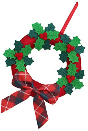 2St Weihnachtskranz weihnachtsdeko Weihnachtsgirlande weihnachtsaccesoires Kranz vor der Haustür Weihnachtsriff hängende Verzierung Weihnachtsgeschäft Kranz Chemiefasertuch rot Cabilock