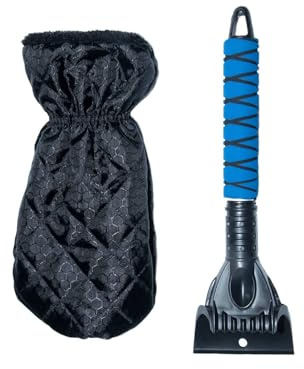 ZOIBV Detachable Ice Scraper for Car Windscreen Window Snow Scraper with Antifreeze Waterproof Glove and Comfortable Foam Handle, No Scratches Ice Snow Frost Removal for Cars, SUVs, Trucks (Blue)