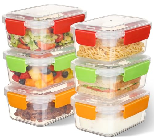 AiQInu Lot de 6 Boîtes de Conservation Alimentaire 750ml Hermétiques et Empilables – Sans BPA, Allant au Lave-Vaisselle, Congélateur et Micro-Ondes, pour Meal Prep, Stockage et Congélation