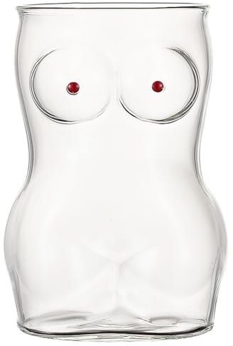 Romehaha Novelty Beer Glass with Feminine Shape Design, Clear Glass, 20 oz Capacity (23 oz)