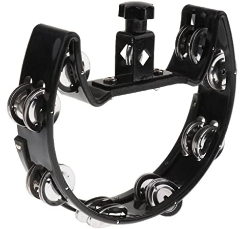 Musik Rassel Tamburin Handglocke Shaker für Präzisionsbegleitung schwarz