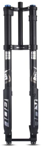 GEIRONV Vorderradgabel for Mountainbikes, 26/27,5/29 Zoll, Aluminiumlegierung 15 X 110 MM Steckachse Hub 160 MM Doppelschultergabel 1-1-8 Zoll Rückpralleinstellung(Straight Tube)