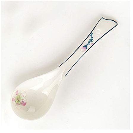 Spoons Set Bone China Soup Spoon Set Long Handle Small Soup Spoon 10 Set Porcelain Soup Spoon Spoons for EatingD