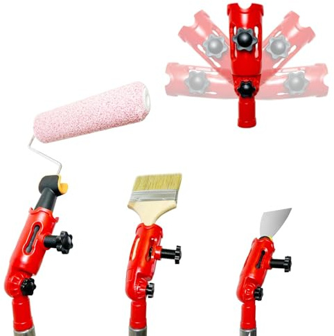 1PCS Multi-Angle Paint Brush Extender, Paint Roller Extension Pole Attachment, 180° Rotate to The Desired Angle, Suitable for Most Rollers, Brushes, and Scrapers