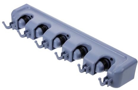 UKCOCO Soporte para Escoba y Trapeador Organizador De Baño Posiciones Ganchos Plástico Abs Resistente y Firme