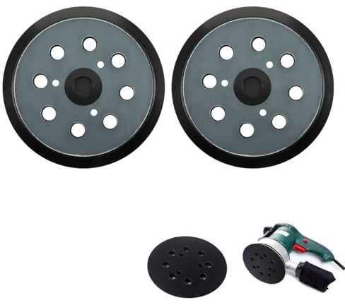 2 Pcs 5 Inch 8 Hole Orbital Sander Backing Pad Compatible with Makita M9204 BO5030 BO5031 DBO180Z BO8041 DBO180RMJ BO5041 BO5010 BO5011 BO5012, Replacement Pad Hook & Loop Base Durable Rubber Sander
