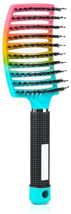 Detangling Hair Brush for Thick, Curly & Long Hair – No-Pull Glide Through Comb to Minimize Breakage & Frizz – Ideal for Wet & Dry Use – Comfortable Grip for Adults & Kids