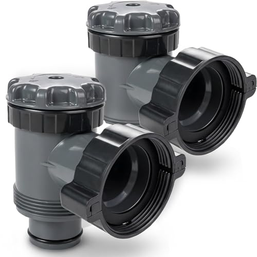 Lidary Absperrhahn Pool 38mm für Hnemix Intex Coleman Pool Zubehör, Kolbenventil Pool Anschlüsse, Pool Ersatzteile für Oberirdische Schwimmbecken und Poolfilterpumpe (38mm*2)