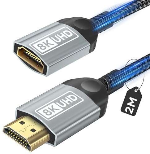Nersligek HDMI-kabel, 2 m HDMI-kabel hane till hona