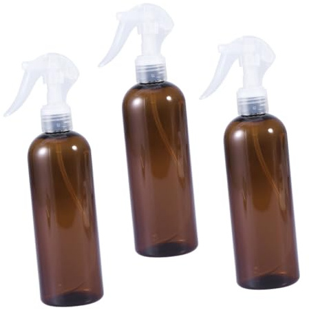 LRXIYODE 3 piezas Botellas Spray Plásticas Pulverizador Agua Rociador Recargable para Peluquería Jardinería Fácil y Ligero Color Marrón