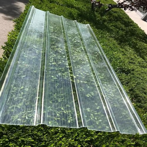 Placa de Iluminación Natural Frp,Paneles de Techo Corrugado,Chapa Ondulada de 2 de Espesor,con Protección Uv,Lluvia y Nieve,con 90% de Transmisión de Luz,Panel de Repuesto (0.9x0.9m/35x35in)