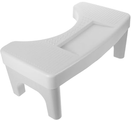ORFOFE Sgabello da Toilette in Pp Piedini Antiscivolo e Design Minimalista, Facile da Pulire, Poggiapiedi per Wc Adulti per Bagno di Casa