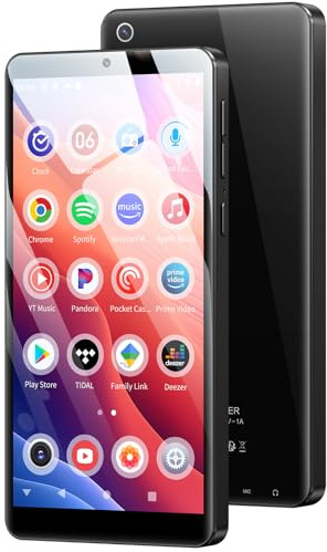 128Go Lecteur MP3 avec WiFi Bluetooth et Caméra, Lecteur de Musique MP3 Spotify avec Haut-Parleur, Oilsky 5,5'' MP4 écran Tactile 1080P (Android 13.0) (Noir)