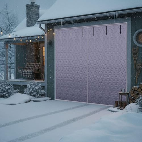 Magnetic Garage Door Insulation Kit, Thermal Insulated Screen Door, 8ft 9ft 10ft 12ft 14ft 16ft Garage Winterized Curtain Cover, Blanket for Weatherproof, Windproof, Soundproof(Gray,W229xH213cm)