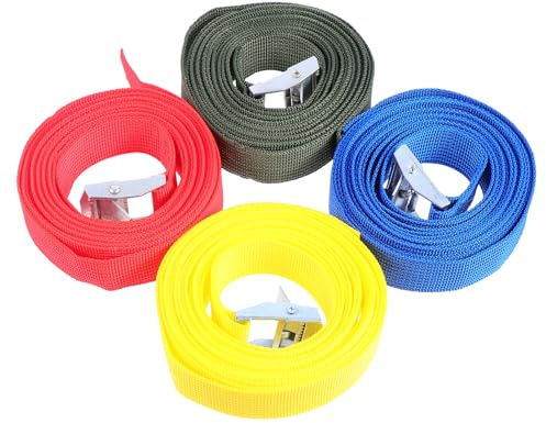 MAGICLULU 4 Stück Spanngurte mit Ratsche 3 M X 25 Mm Zurrgurte für Auto und LKW Robuste Ladungssicherung Rutschfester Schnellverschluss Vielseitig als Koffer und Zufällige Zufällige Farbe