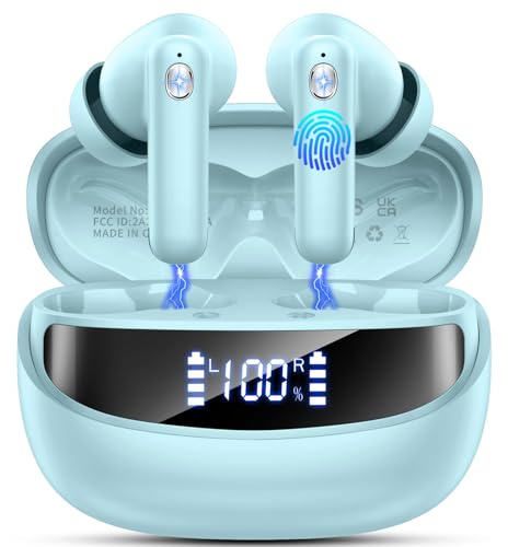 Nerunsa 2026 Bluetooth Kopfhörer, Kopfhörer Kabellos Bluetooth 5.4 HiFi Stereo, 50 Std Spielzeit In Ear Kopfhörer mit ENC Noise Cancelling Mics, Ohrhörer