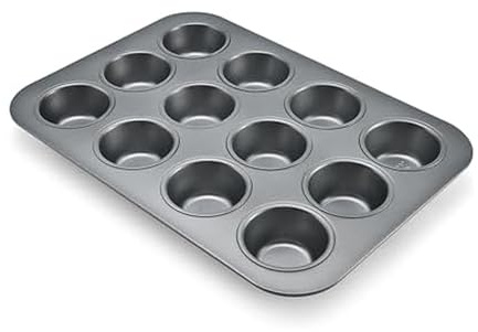 Chicago Metallic Commercial II Non-Stick 12-Cup Muffin Pan. Make muffins, cupcakes, mini quiches, egg cups, and more, 15.8 L x 11.3 W x 1.5 H;