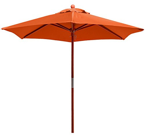 anndora® Sonnenschirm Marktschirm Balkonschirm ø 2,1 m rund - mit Winddach Terracotta