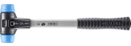 Halder Simplex Soft-Faced Mallet 3001.030 - TPE-Soft Inserts, Reinforced Cast Iron Housing, Fiber Glass Handle with Non-Slip Rubber Grip, 30mm, 1 lb.