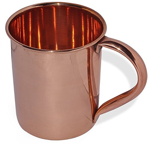 Rastogi Handicrafts Pure Copper Moscow Mules Mug - Lead Free Copper - Lacquered Finish - Plain Shiny Style Handmade Capacity - 450 ML / 15 Oz (1)