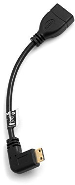 System-S Mini HDMI-kontakt 90° grader höger vinklad till standard HDMI-uttag ingångskabel 16 cm