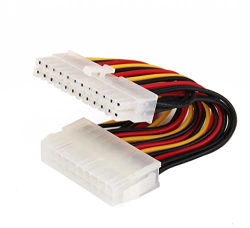 CABLEPELADO Cable de alimentación ATX | Extensor ATX | Cable alimentación ATX Placa Base a Fuente alimentación | 24 Pin Macho - 20 Pin Hembra | 18AWG | Longitud 20 cm