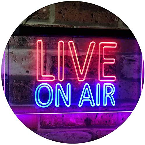 ADVPRO On Air Live Recording Studio Video Room Dual Color LED Barlicht Neonlicht Lichtwerbung Neon Sign Rot & blau 400 x 300mm st6s43-i3064-rb