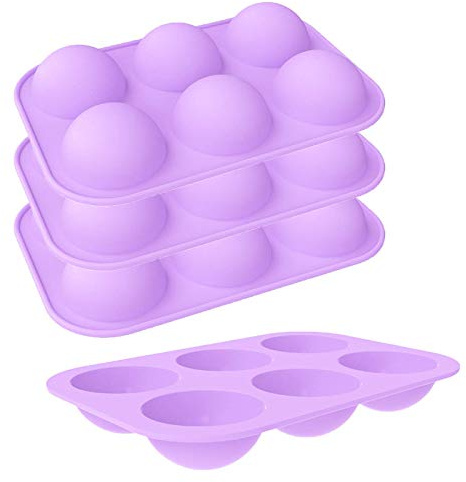 Silikonform Kugel 4 Stück, 6 Mulden Schokolade Kugelform Backform Silikonform Rund für die Herstellung von Kuchen, Gelee, Dome-Mousse