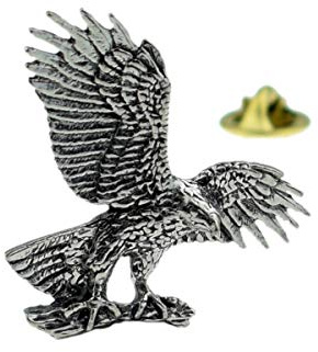 Pewter Badges Anstecknadel aus Zinn, mit Adler, Falke und Greifvogel, Silber, Klassisch, Schmetterling, 3 Count