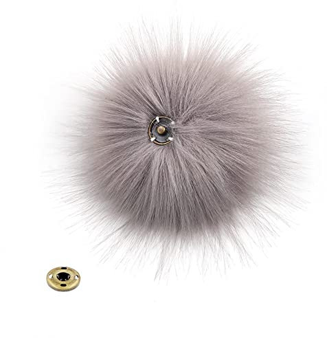 12 Stücke bommel mit druckknopf,12CM kunstfell pompon,Faux Fuchs Pelz Flauschigen Pompon Ball mit Abnehmbare Drücken Taste für Abnehmbare Strick Mützen Bekleidung Zubehör.